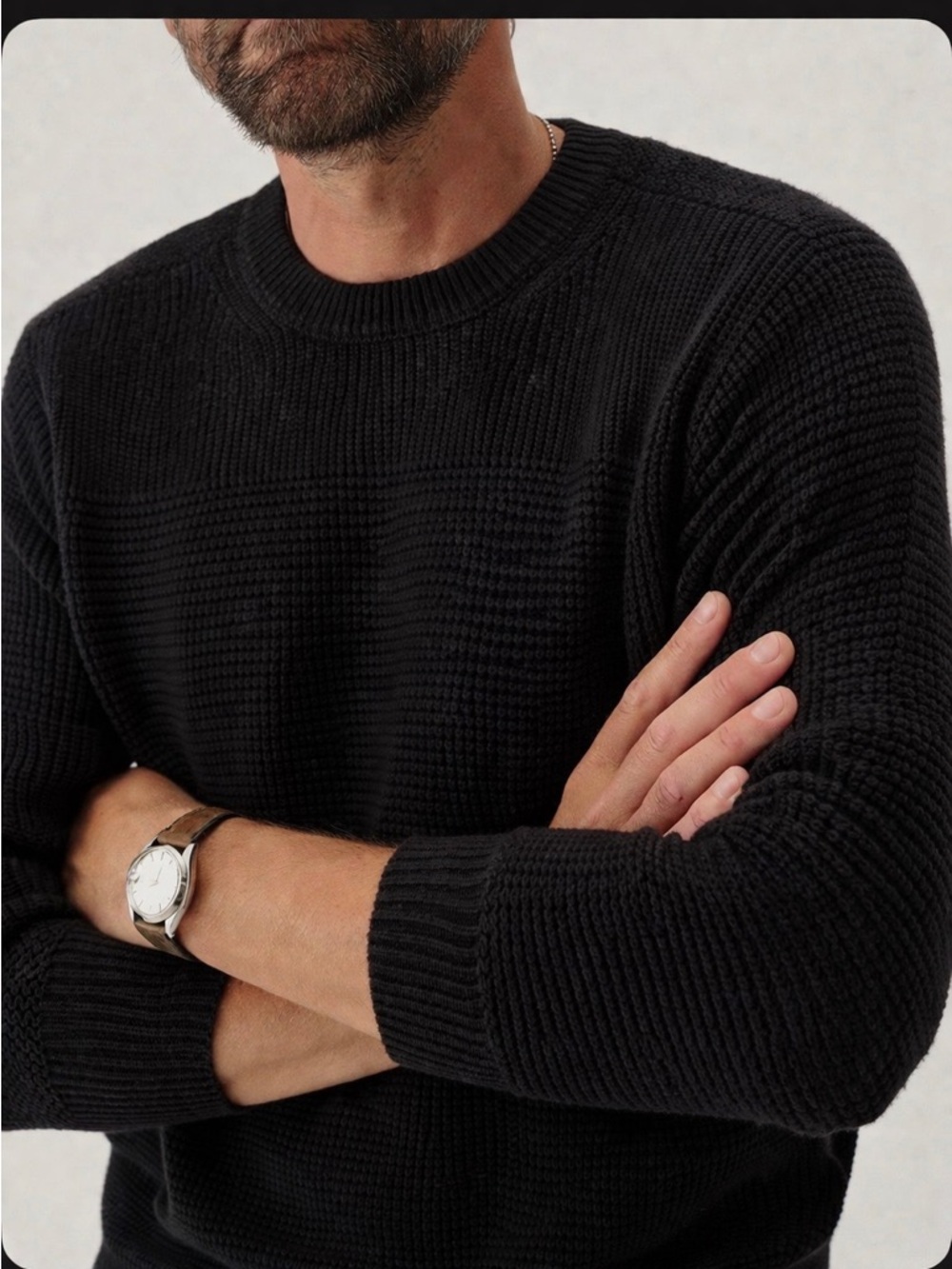 Marc Anthony Wool Blend Knit Pull-Over Sweater Crew Neck Casual Black Size L